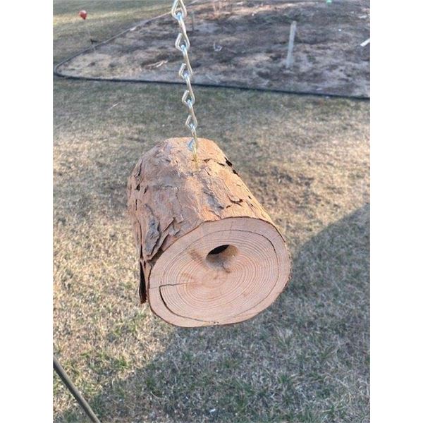 Live Wood Birdhouse for Wren/Nuthatch