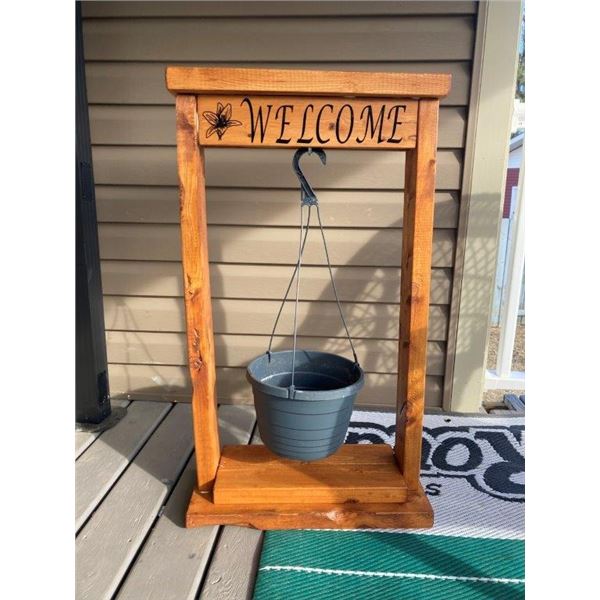 Welcome sign  plant holder 30"high X20"wide