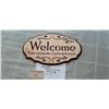 Image 1 : Scroll wood working Welcome sign 15 X8" -Brich Plywood