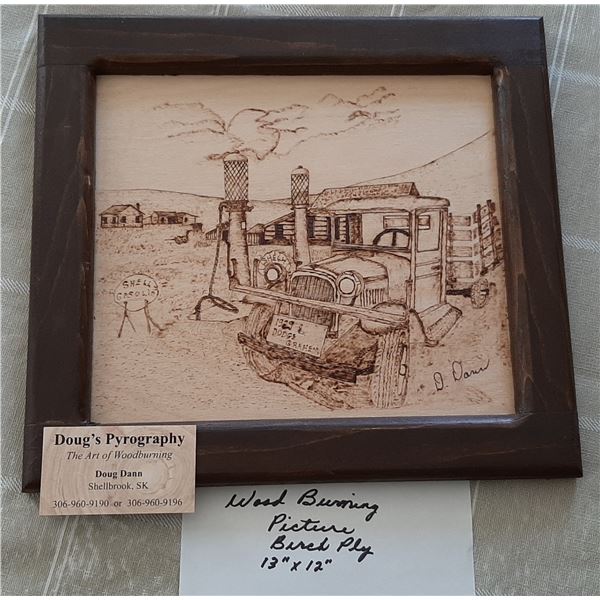 Wood Burning 13 X12" picture on Birch Plywood