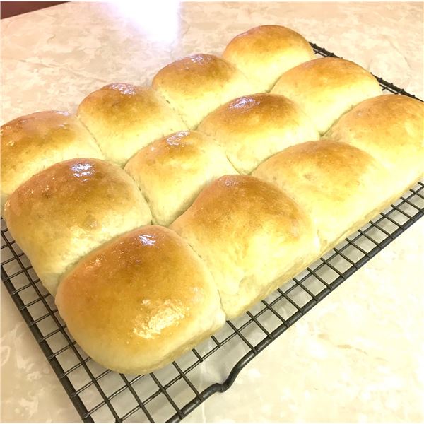 4  Dozen fresh Homemade - buns 2  dozen white +2 dozen brown by D. Loveberg