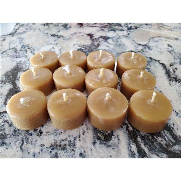12 Bees Wax tea light candles Hand crafted