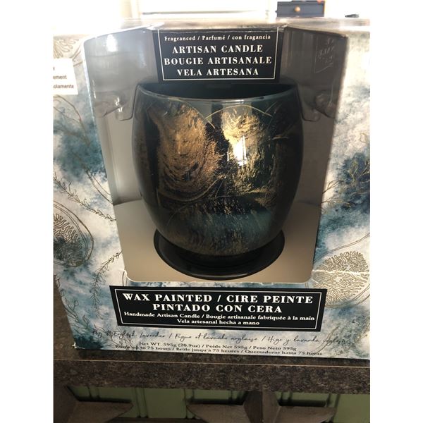 Painted Wax Artisan Candle -Lavender fragance