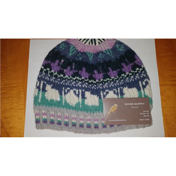 Hand Knit toque from hand dyed yarns -adult size