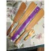 Image 1 : 3  handcrafted spurtles and a soft cheese spreader -various woods