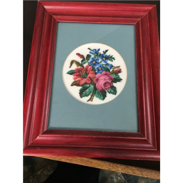 Framed hand done Petti Point  8.5 X11 "