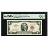 Image 1 : 1963 $2 STAR Legal Tender Note PMG 66EPQ