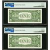 Image 2 : (2) Consecutive 1957A $1 STAR Silver Certs PMG 67EPQ