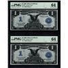 Image 2 : 4 Consecutive 1899 $1 Black Eagle Silver Certificates PMG