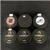 Image 2 : (6X) AUTOGRAPHED NHL PUCKS