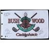 Image 1 : CHEVY CHASE, MICHAEL O’KEEFE & CINDY MORGAN SIGNED CADDYSHACK BUSHWOOD GOLF FLAG W/LACEY, NOONAN