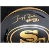 Image 2 : JERRY RICE SIGNED 49ERS ECLIPSE BLACK MATTE RIDDELL FULL SIZE SPEED REPLICA HELMET (BECKETT COA)