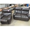 Image 8 : 3 Pc Leather Living Room Suite,  Reclining Couch Reclining Loveseat, &  Reclining Chair
