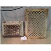 Image 1 : 2 Vintage Cast Heating Grates 1) 14.5" x 20" 1) 12" X 16"