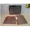 Image 1 : 3 Vintage Cast Grates 1) 20" x 16" 1) 14" x 16" 1) 16" x 13" w Chip Out of corner