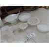 Image 2 : Approx 17 Pcs Milk Glass - Vases, Centerpieces Candle Holders, C & S w Tray, Plus More!