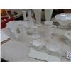 Image 3 : Approx 17 Pcs Milk Glass - Vases, Centerpieces Candle Holders, C & S w Tray, Plus More!