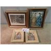 Image 1 : 5 Pictures w Older Frames 2) 10" x 12", 2) 7" x 6" & 1) 10" x 7.5"