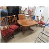Image 1 : Oak DR Table w 2 Leaves & 6 Chairs (2 Are Captain Chairs) Table is 60" x 42" Plus 2-18" Leaves