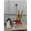 Image 1 : 2 Plastic Yard Ornaments, & 3 Hand Yard Tools