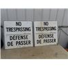 Image 1 : 2 No Trespassing Signs- Order of Minister of Transport 30" x 30"
