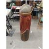 Image 3 : Wooden Carved Viking - 4' Tall Approx 12" Rd