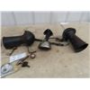 Image 2 : 2 Auto Horns, Taillights w License Plate Holder Old Auto Parts & Tools