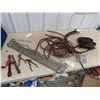Image 1 : Leather Reins, Buggy Chrome & Old Tools