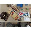 Image 3 : Old Eye Glasses, Metal White Owl Cigar Sign , Pamphlets, Vap Lamp, Esso Screw Drawer
