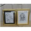 Image 1 : 2 Framed Sketches 1) Farrah Fawcette 1) Anne Margaret 13" x 16"