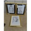 Image 1 : 3 Framed Sketches 1) Grace Kelly 1) Paul Newman & 1) Jewel (Singer)