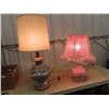 Image 1 : 2 Table Lamp 1) Volcano 1) w Macrame Shade