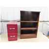 Image 1 : Wooden Nite Table/Filing Cabinet 22" x 11" x 16" & Wood Open Shelf 36" x 24" 12"