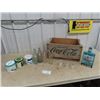 Image 1 : Wooden Coca Cola Crate, 3 Empire Brewing Company Bottles, Baby Bottle w Felix the Cat , Tobacco Tins
