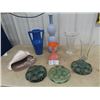 Image 1 : Modern Vases, 1 Art Glass Vase, & Glass Candle Holders/Fobs