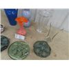 Image 2 : Modern Vases, 1 Art Glass Vase, & Glass Candle Holders/Fobs