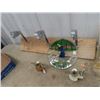 Image 2 : Golf CLub Coat Rack, Golf Stained Glass Decor, Coca Cola Childs 3 Pc Dish Set, Glasses Plus More!