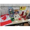 Image 1 : Seasonal Decorations, Christmas Village, Animals, Snowman, & Canada Flag