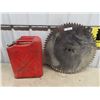 Image 1 : Saw Manrel Blade, & Metal Military Gas Can