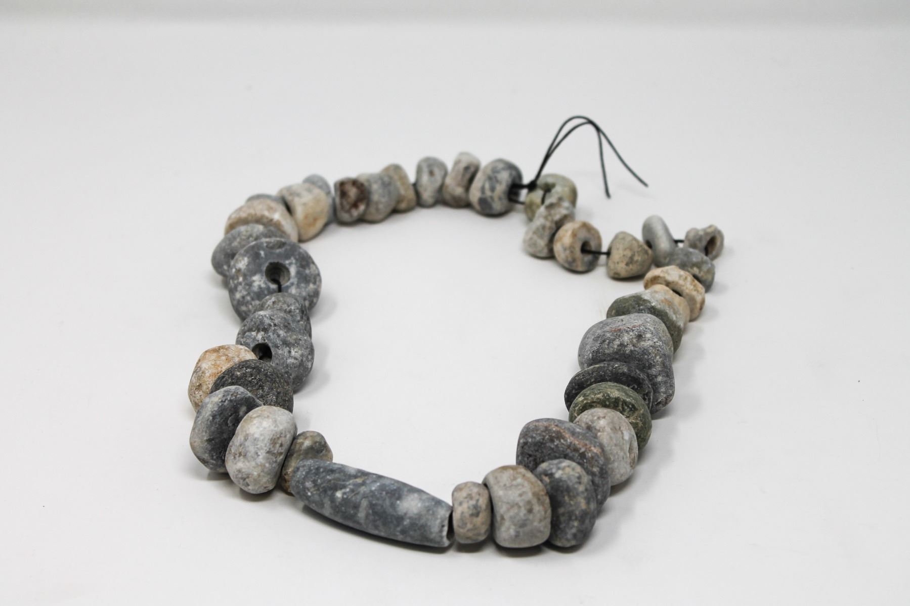 MAYAN JADE CARVED BEADED NECKLACE AD 250900 22”