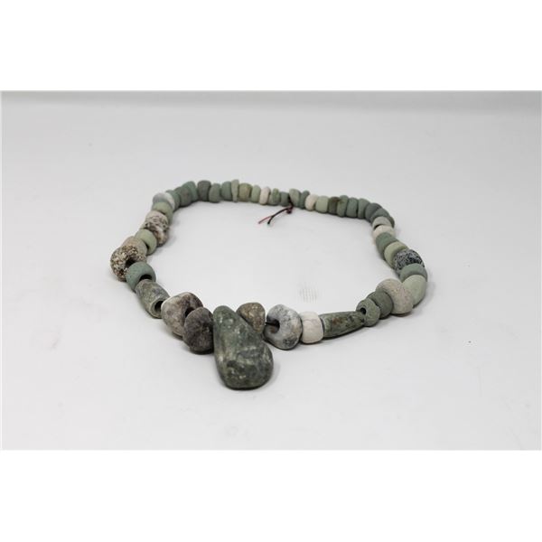MAYAN JADE CARVED BEADED NECKLACE AD 250-900 16"