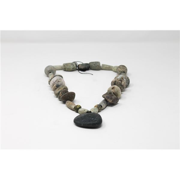 MAYAN JADE CARVED BEADED NECKLACE AD 250-900 16"