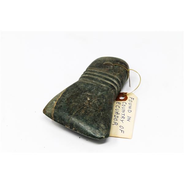 1300-1500 AD INCAN JADE AXE HEAD FROM  EQUADOR