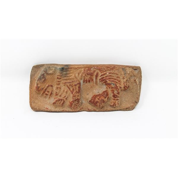 1300-1521 AZTEC CLAY SEAL JAGUAR IN PROFILE