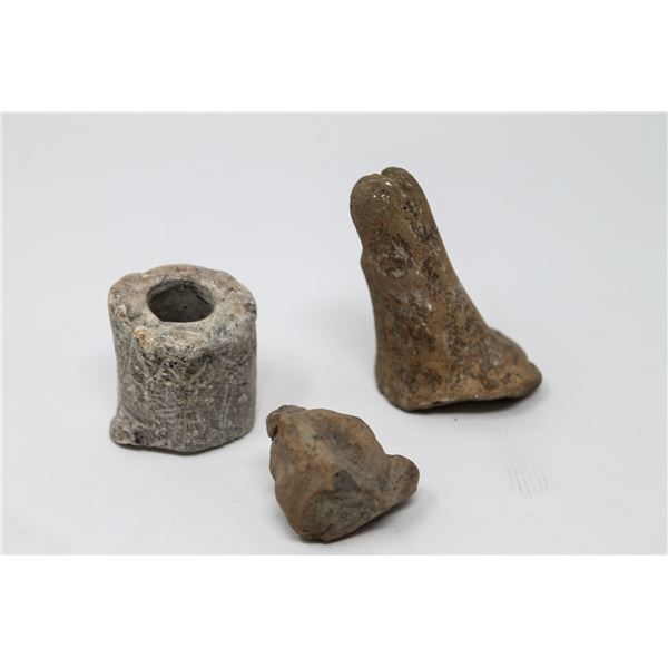 LOT OF THREE DECORATIVE PRE COLUMBIAN ARTIFACTS