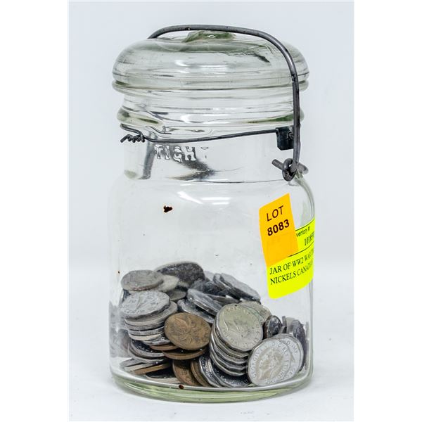 JAR OF WW2 WARTIME VICTORY NICKELS CANADIAN