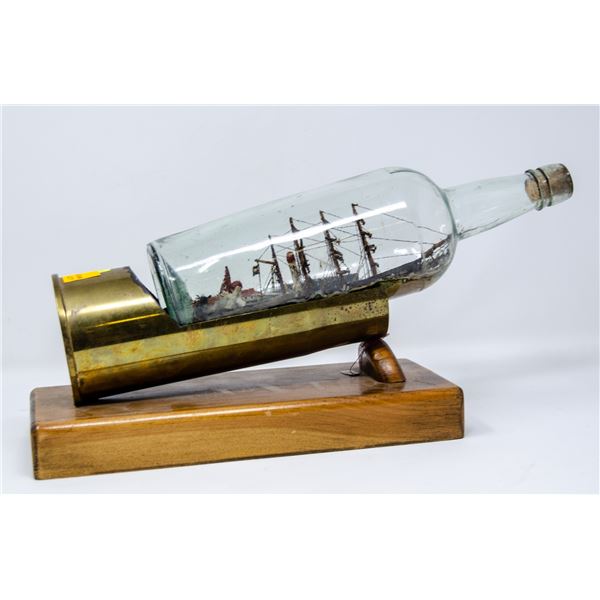 WW2 GERMAN POW MADE SHIP IN BOTTLE LETHBRIDGE CAMP