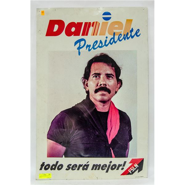 DANIEL ORTEGA FIRST ELECTION SIGN