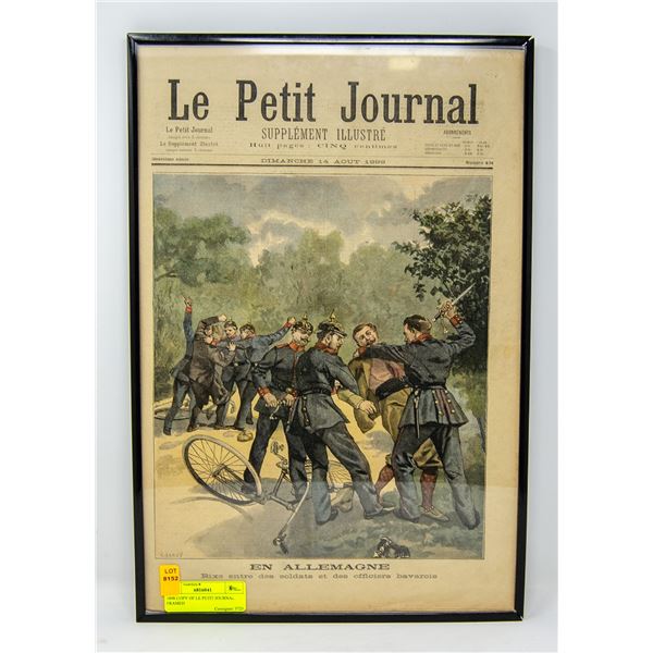1898 COPY OF LE PETIT JOURNAL FRAMED