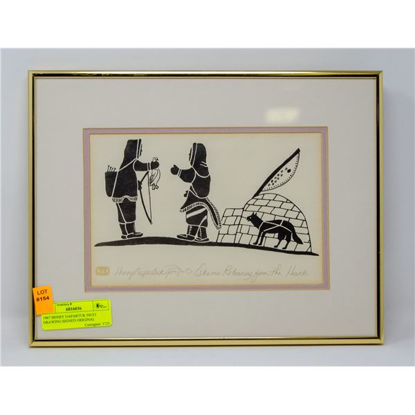 1967 HENRY NAPARTUK INUIT DRAWING SIGNED ORIGINAL